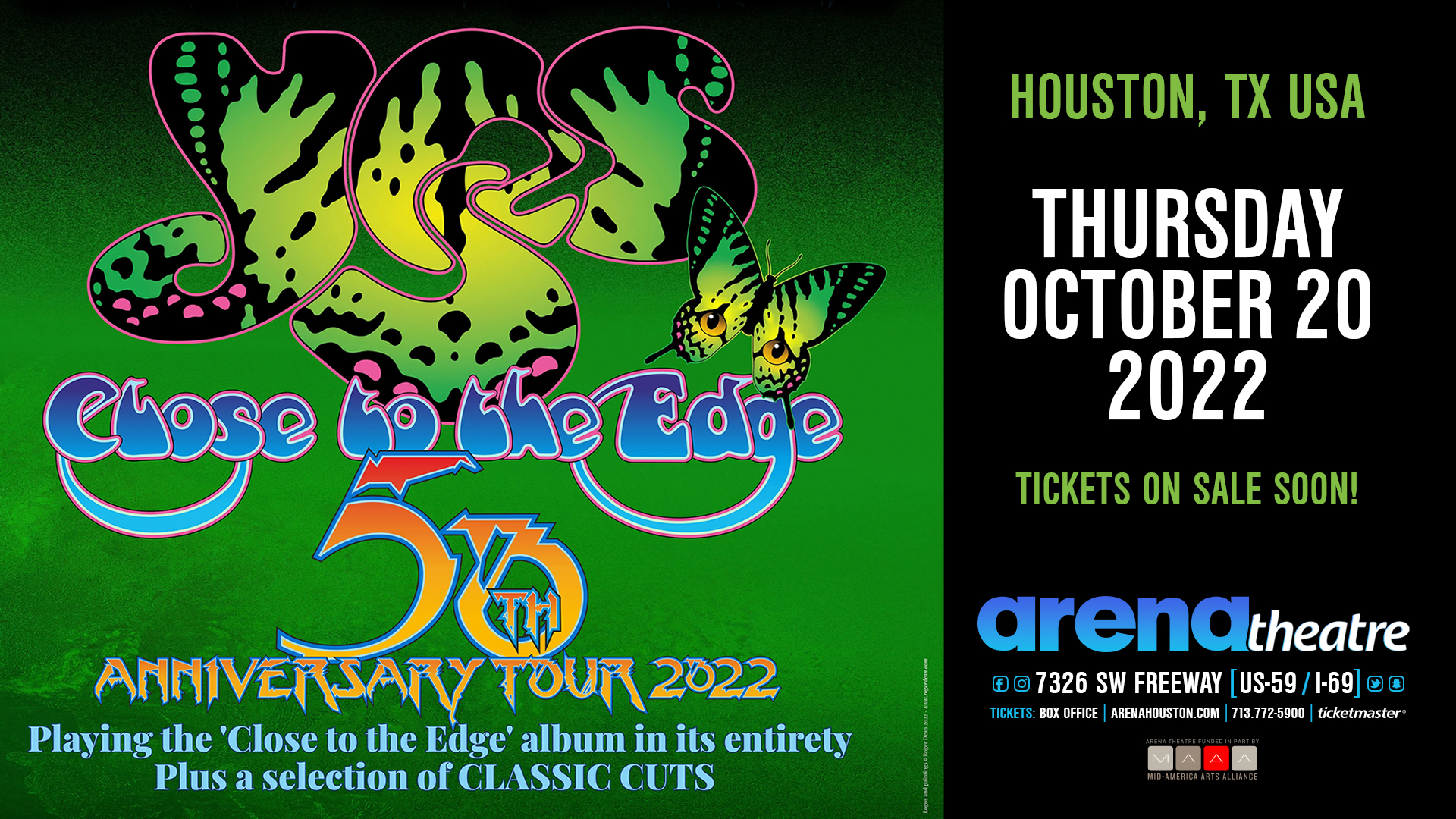 Yes – Close to the Edge – 50th Anniversary Tour – Arena Theatre