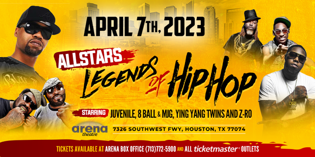 Juvenile, 8 Ball & MJG, Ying Yang Twins, & Z-Ro: Allstars Legends of HipHop  – Arena Theatre